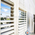 White blackout cabinet safety shutter for window